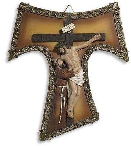 24cm Tau wall Crucifix - St Francis