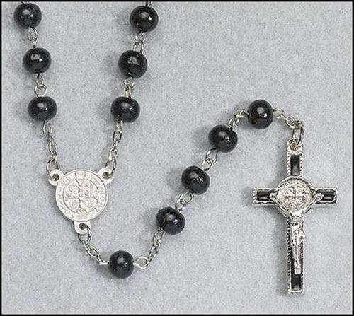Wooden Black St Benedict Rosary