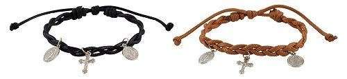 Leather adjustable Charm Bracelet