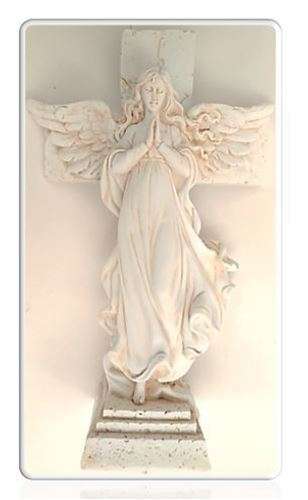 28cm Angel Cross - In Vanilla Resin
