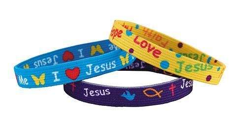 I love Jesus Elastic bracelet - Three Various Colours