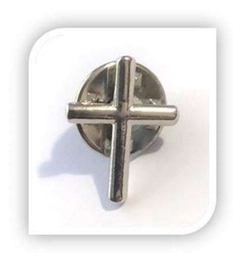 Simple Silver Cross lapel pin