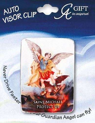 St Michael the Archangel Colour visor clip