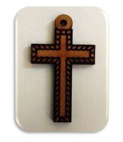 4.5cm Engraved edge wooden Cross