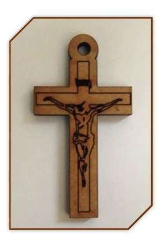 4.5cm Lazer engraved Wooden Crucifix