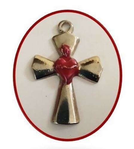 4cm Heart of Jesus Cross