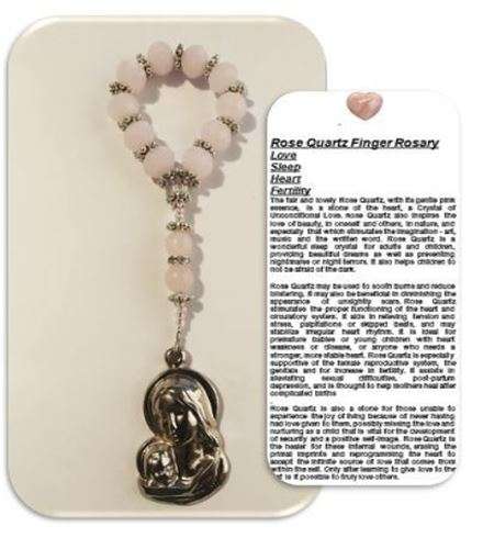 Rose Quartz Healing  crystal Rosary - Love, Sleep, heart, fertility