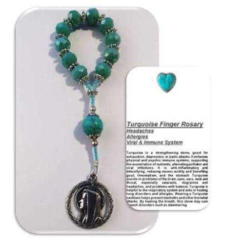 Turquoise Healing  crystal Rosary - Headaches, Allergies, Immune