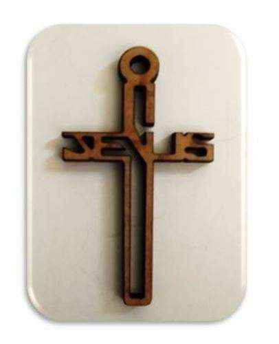 4.5cm Jesus cut out wood cross