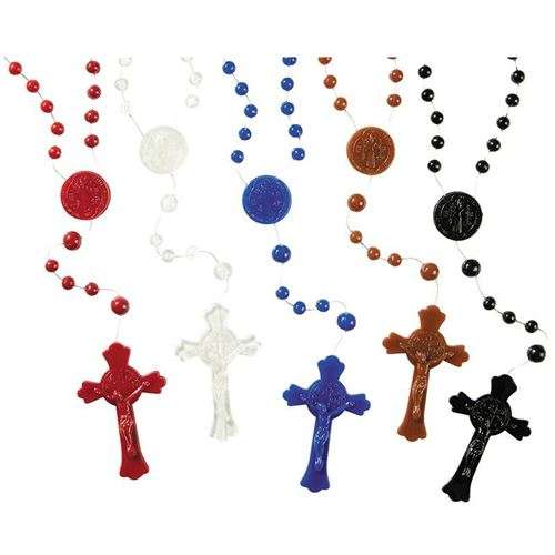 St Benedict Plastic Rosary - Assorted colours