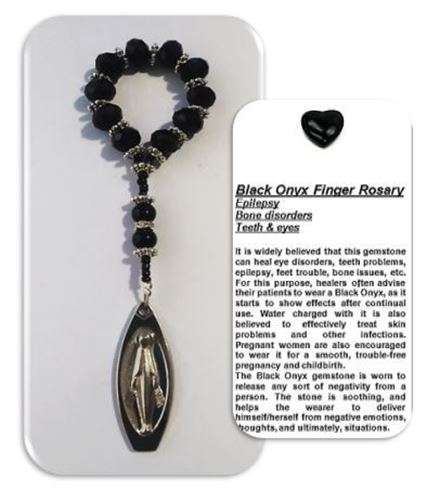 Black Onyx Healing  crystal Rosary - Epilepsy, bone disorders