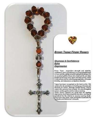 Brown Topaz Healing  crystal Rosary - Depression, confidence