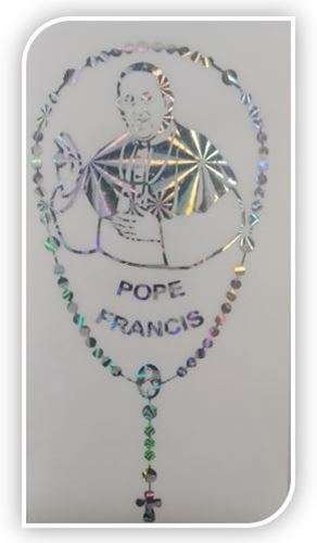 Pope Francis Auto Rosary Decal - Holographic foil colours