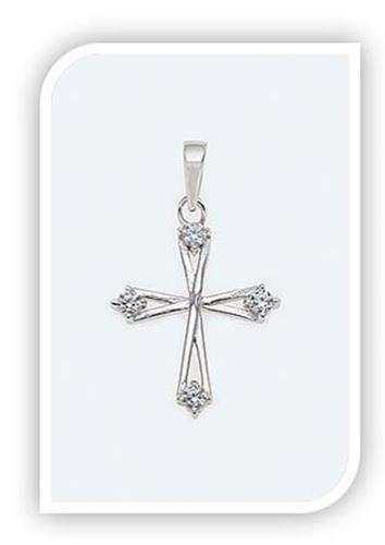 17mm Sterling silver Cross with Swarovski Crystals on ends