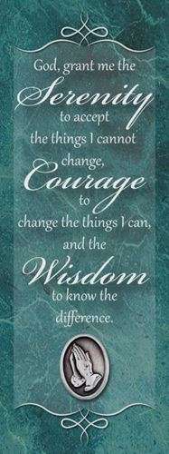 Serenity Prayer Bookmark and Praying Hands Lapel Pin