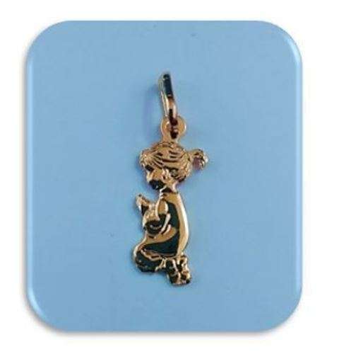 20mm 18Karat Gold Filled Praying Girl Pendant