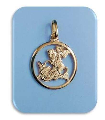 20mm 18 karat gold filled St George Pendant