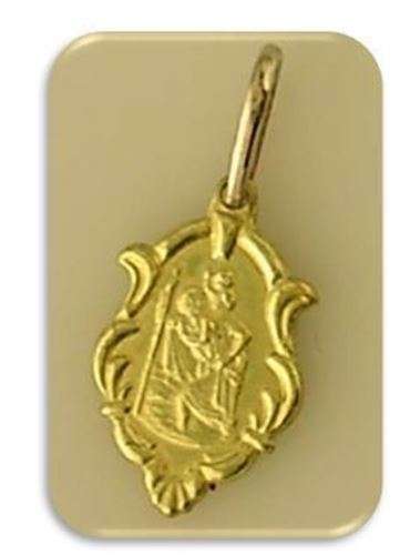 10mm 18kt Gold filled St Christopher Pendant