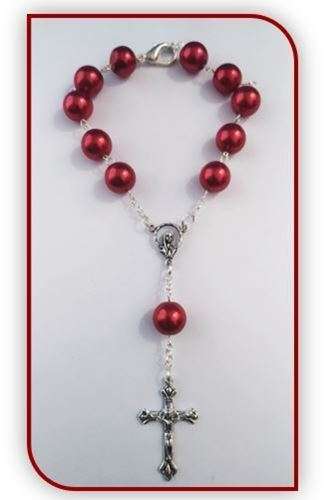 Ruby Red Car Rosary - 14mm Glass Bead