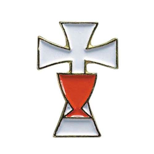 Gold Cross with Chalice Lapel pin