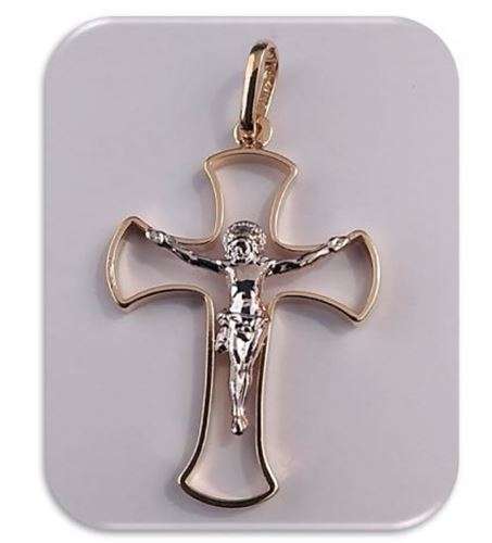 33mm 18kt Gold Filled Two Tone Open Crucifix