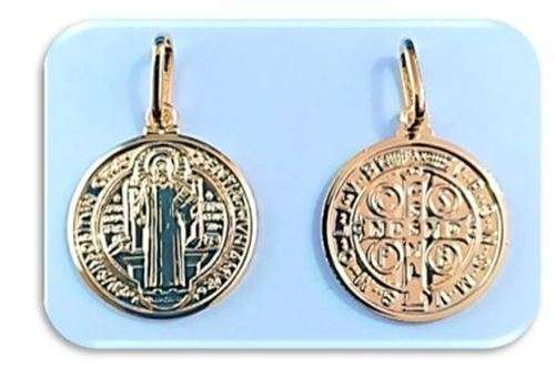 20mm St Benedict 18kt gold filled Pendant