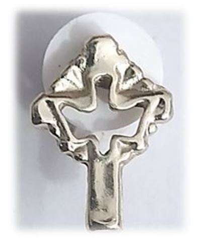 Cut out Dove in Cross - Lapel Pin