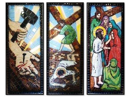 Mosaic Stations of the Cross - 48 x 19 x 5cm - set of 14