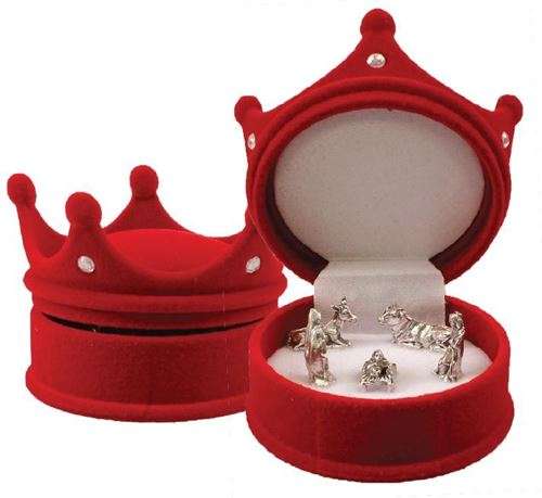 Mini Nativity in Crown Velvet box