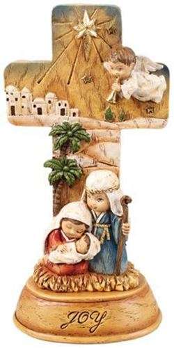 18cm - Joy in Bethlehem Nativity Cross for Children