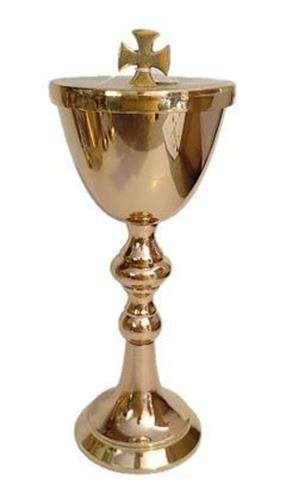 23.5cm Golden Ciborium with ornate double oval sphere on center stem