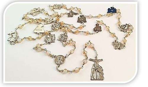 Stations of the Cross - Austrian Champagne Glass Crystals  -  Medal set