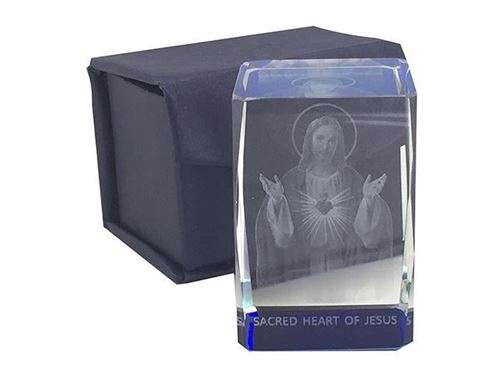 Lazer Engraved Crystal - Sacred Heart of Jesus