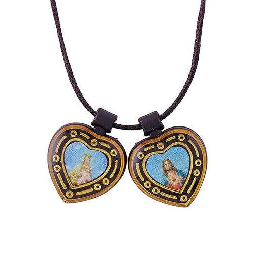 Scapular - Our Lady of Mount Carmel / Sacred Heart of Jesus - Heart Design