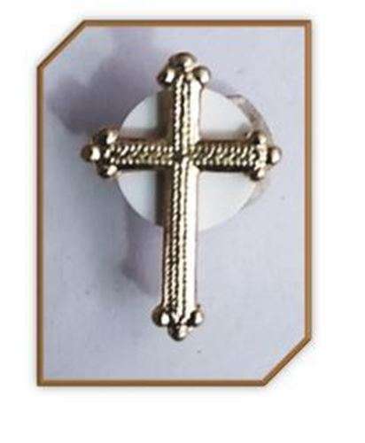 Golden Ornate Cross Lapel Pin - 2cm