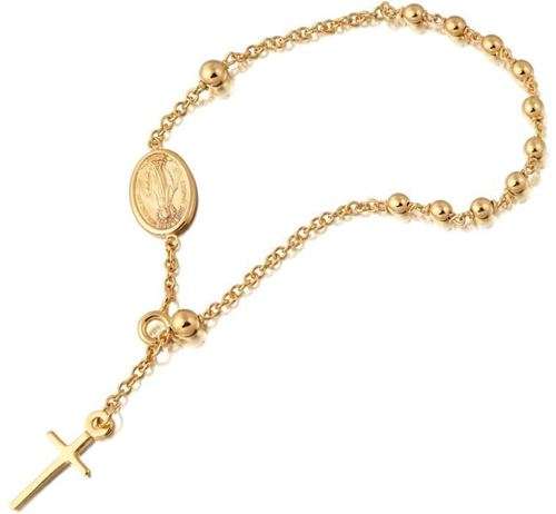 9ct Gold - One Decade Rosary Bracelet with Miraculous medal (handmade on order)