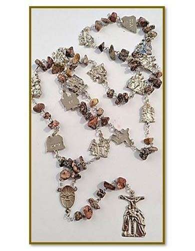 Stations of the Cross Chaplet - Biblical Jasper semi precious irregular stone