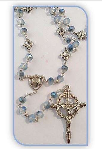Stations of the Cross - Austrian Glass Crystals  Electro blue -  Cross set