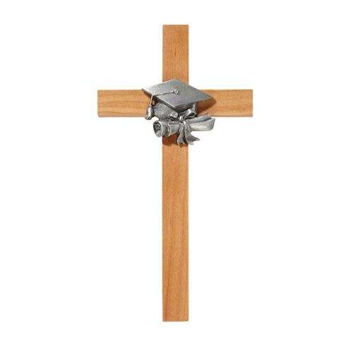 James Brennon - Graduation wooden Cross *Pewter figure