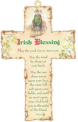 15cm Irish Blessing Wooden Cross