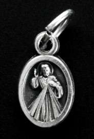 Sterling Silver Divine Mercy Medal - 13mm Mini