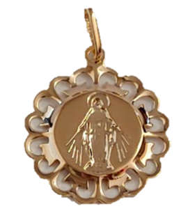 18kt Gold filled 28mm Ornate Miraculous Medal Pendant