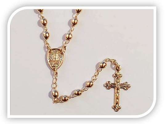 18kt gold filled 4mm Rosary