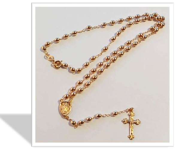 18kt gold filled 4mm Rosary