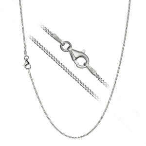 Sterling Silver 1mm Curb Link Chain - 45cm