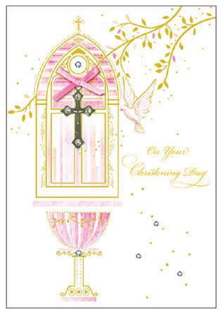 On your Christening Day - Girl/Pink