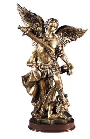 28cm Gilded / Wood Finish - St Michael the Archangel