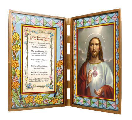 Picture Frame / Glass Plaque - Sacred Heart of Jesus