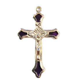 4.5cm Enamel Inlay Crucifix - Various colours