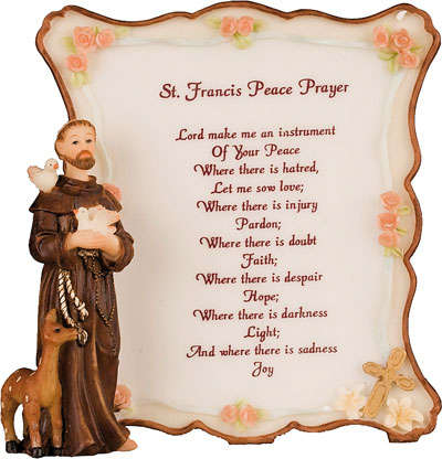 St Francis Prayer Plaque - Florentine Collection